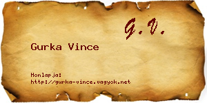 Gurka Vince névjegykártya